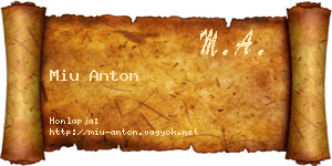 Miu Anton névjegykártya